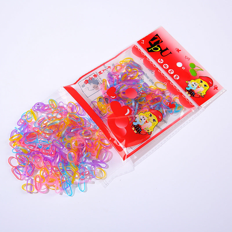Wholesale Bagged children's does elastic circle cute disposable children's rubber band